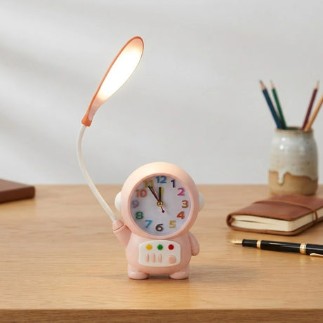 Kids Astronaut Alarm Clock – Cute Space Robot Table Clock & Decorative Nightstand Clock