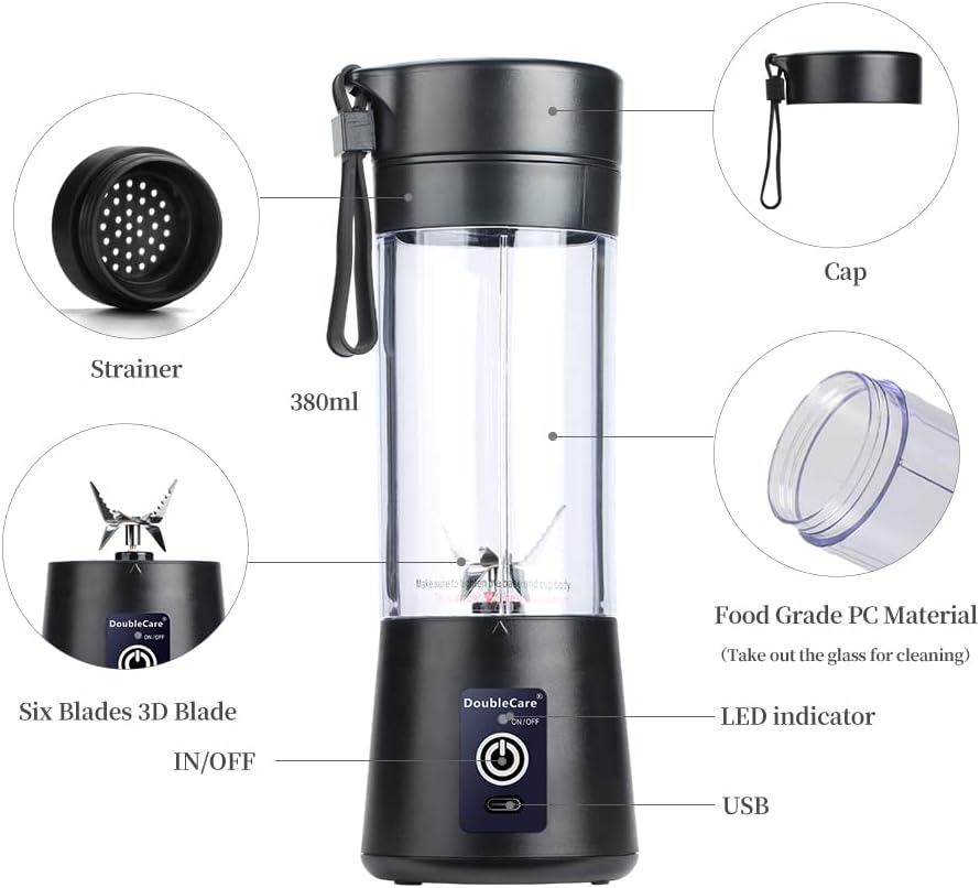 Portable USB Rechargeable Juicer Blender – Fresh Juice, Smoothies & Shakes Anytime, Anywhere!
