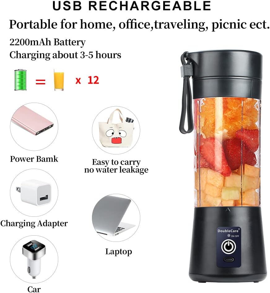 Portable USB Rechargeable Juicer Blender – Fresh Juice, Smoothies & Shakes Anytime, Anywhere!