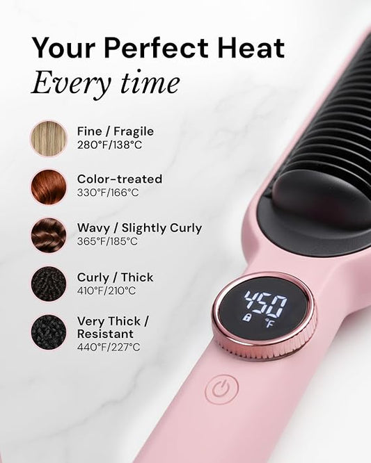 Hair Straightener Comb – 2-in-1 Hair Styling & Smoothing Brush 💇‍♀️✨