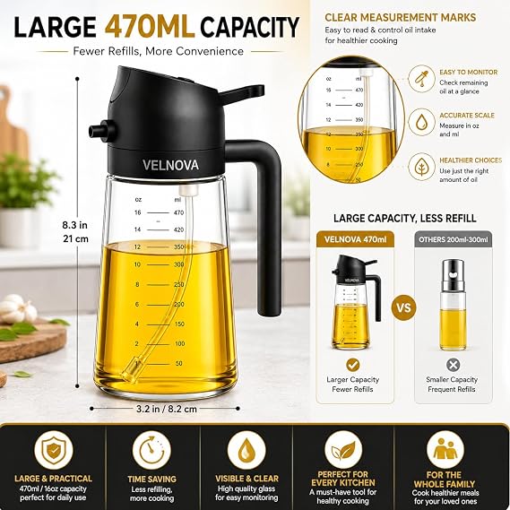 Hair Oil Applicator Bottle with Comb – Mess-Free Scalp Oiling & Massage 🧴🪮✨