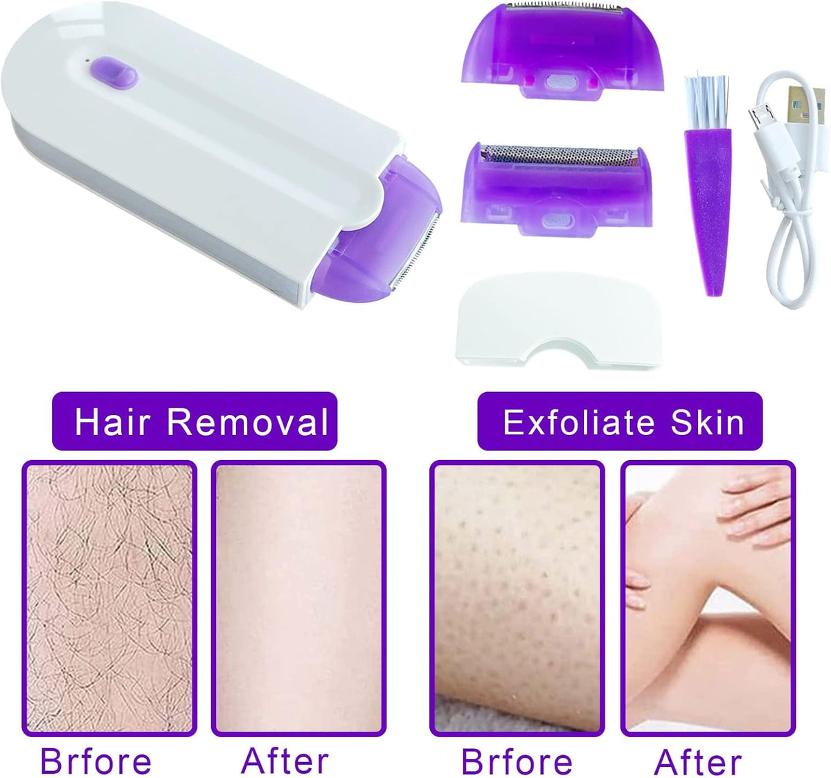 Portable Body Hair Removal Device | Compact Electric Hair Remover for Easy Personal Grooming