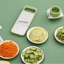 6-in-1 Multifunction Vegetable Cutter & Slicer – Manual Kitchen Chopper with Interchangeable Blades