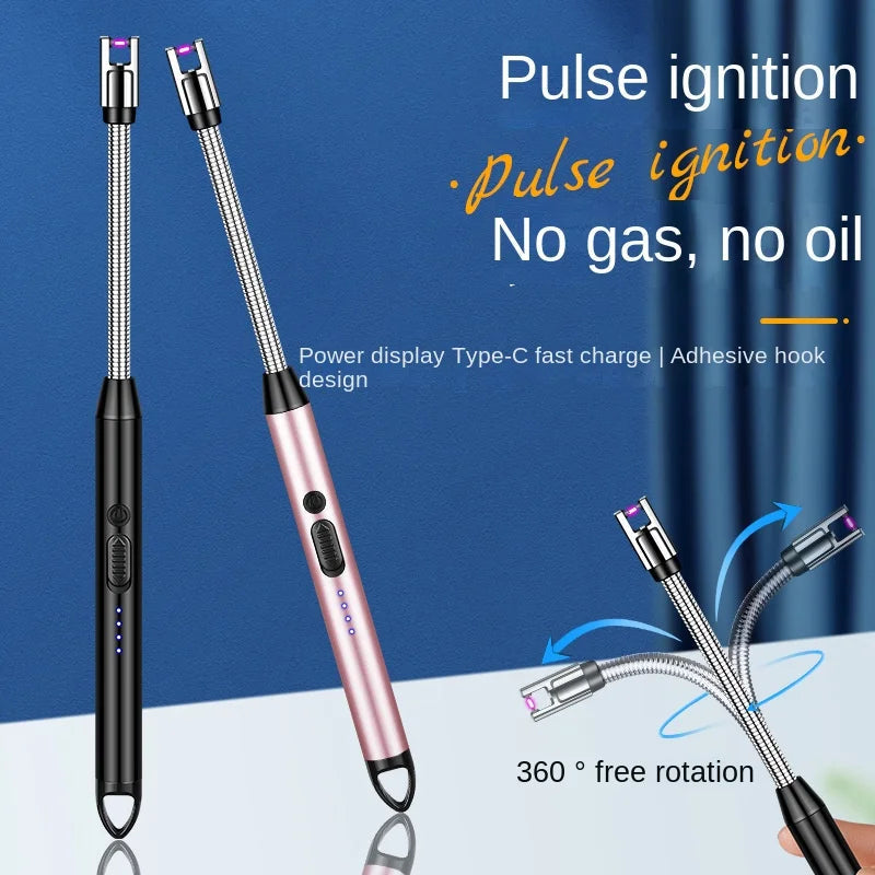 USB Rechargeable Flexible Arc Lighter – 360° Rotating Electric Plasma Lighter