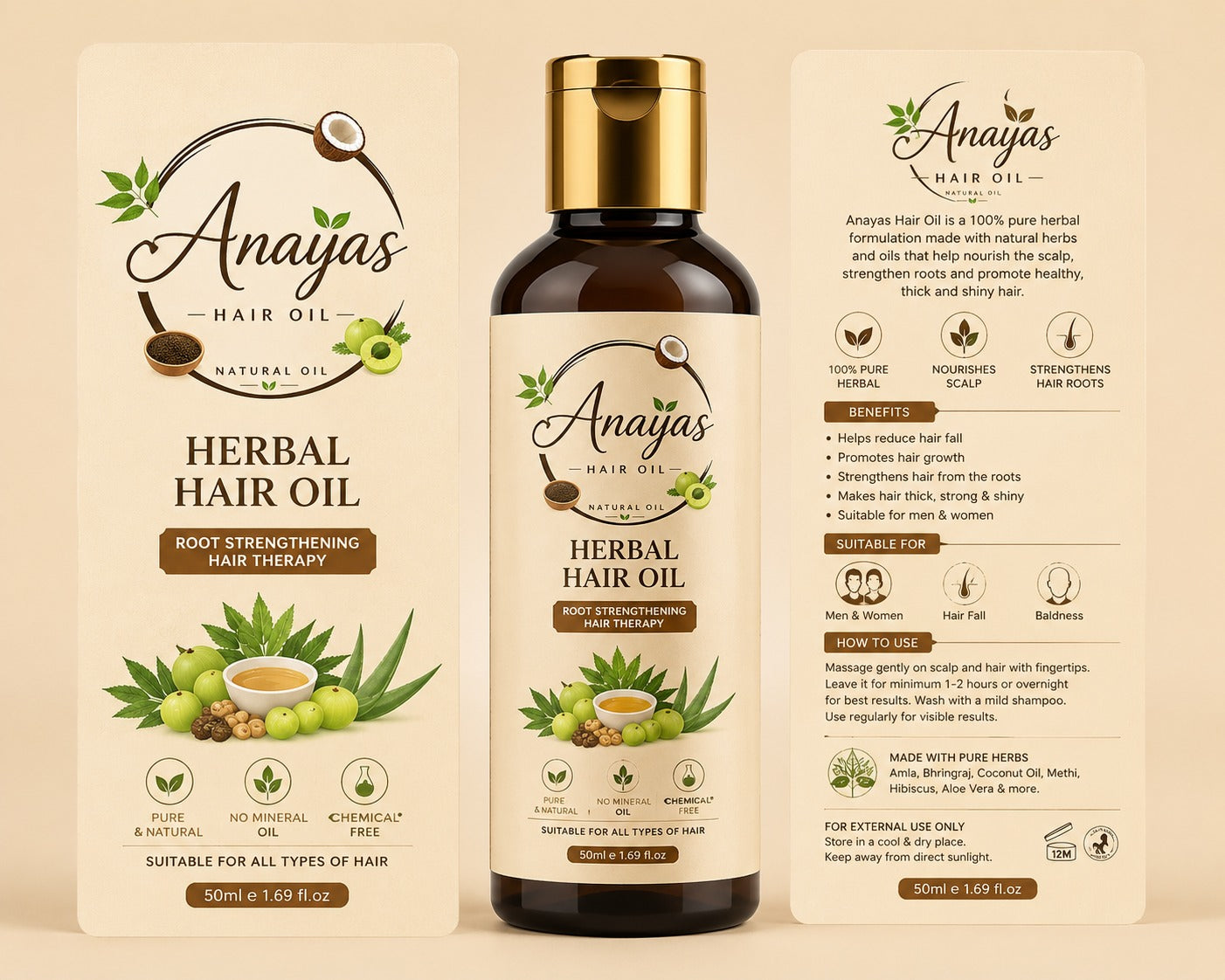 Anayas Hair Oil – Nourishing Hair Care Oil for Strong, Smooth & Healthy-Looking Hair