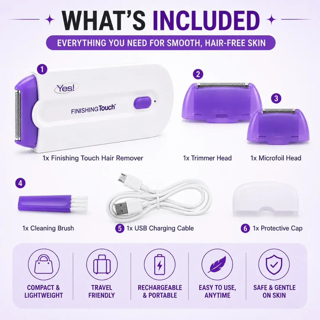 Finishing Touch Hair Trimmer – Painless Facial & Body Hair Remover for Women